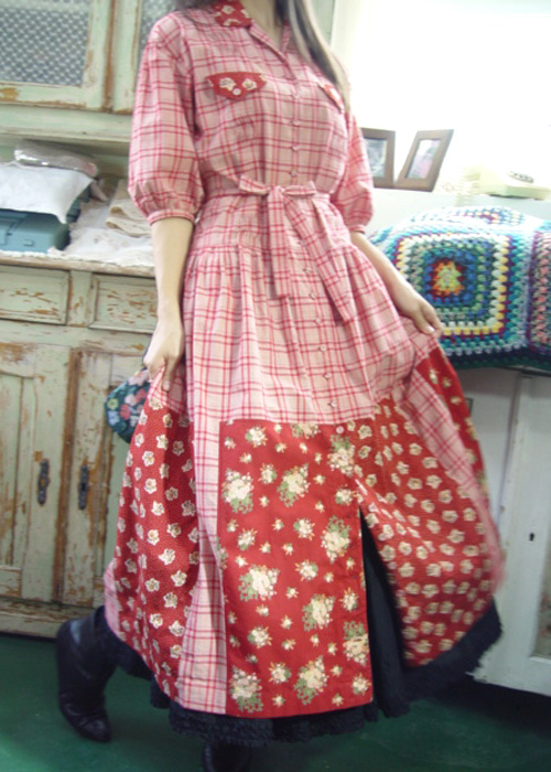 개운하고 보송한 바삭 바삭 코튼이 사랑스러운  빈티지 드레스