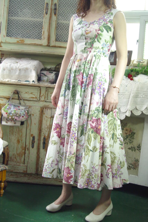 romantic vintage  cotton dress (USA)