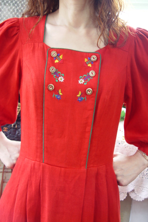 내게 너무 이쁜  로맨틱 린넨 고퀄리티 빈티지 드레스(Austria)
