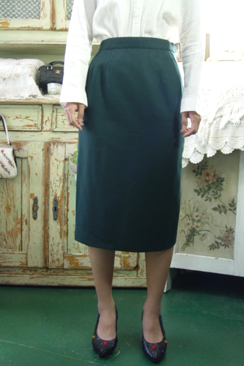 darkgreen  classic  wool  Skirt (sanyo)