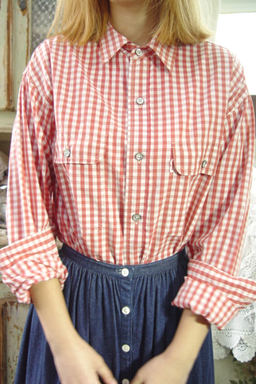 LEVI`S  깅엄 코튼 셔츠 ( 남녀공용)