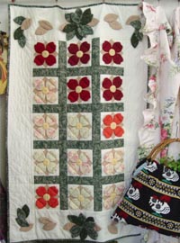 Quilt  hanging  flower  pattern motive  