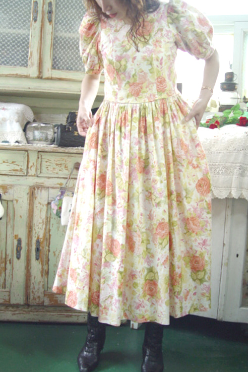 엔틱 장미 로라 빈티지 드레스(영국)