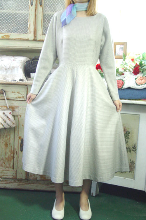 gingham wool  silk    vintage dress