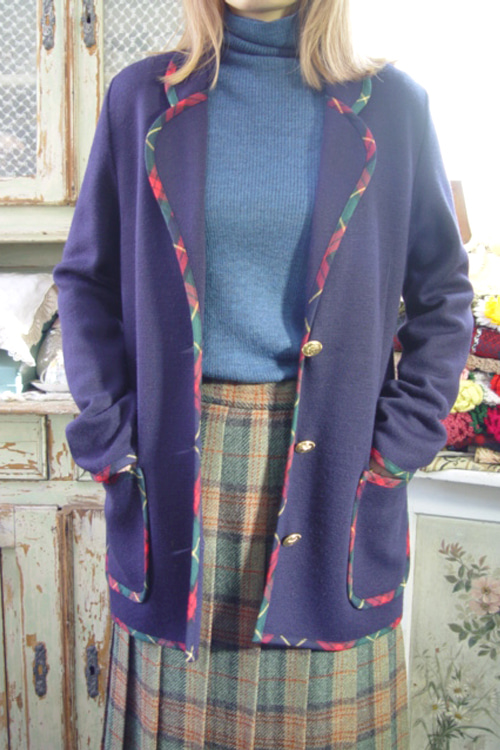 british wool nayy  knit  jackat