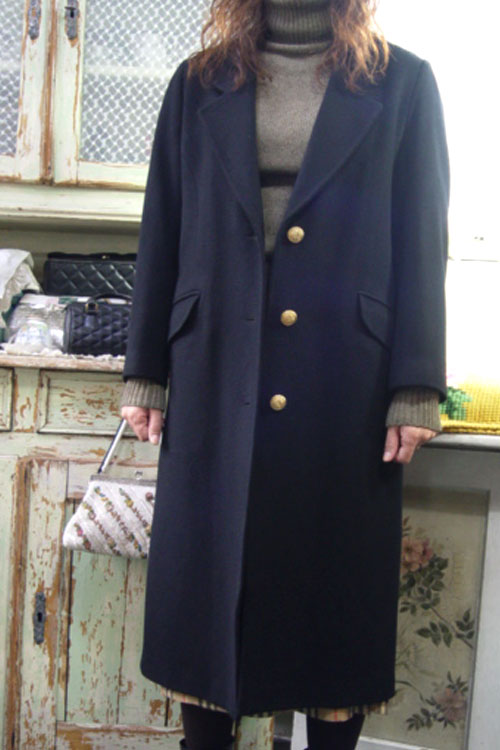 classic goldbutton  Cashmere  black  coat