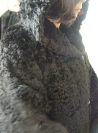 Rex fur hood coat