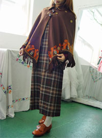embroidery chestnut brown  cape 