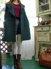 vintage green sailor coat