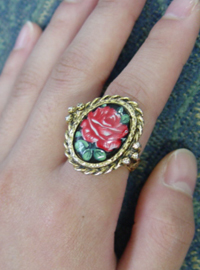 antique rose ring
