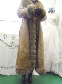lambskin FOX  long coat (USA)