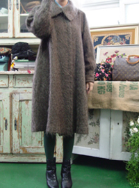  vintage khaki mohair coat