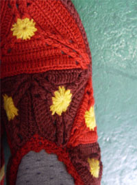 Hand Knitting overshoe deepRed