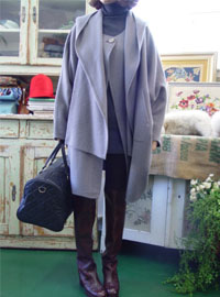 gray knit coat