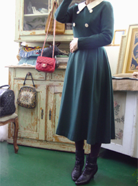 Deep Green  vintage Dress