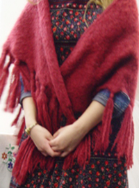 vintage mohair fringe shawl 