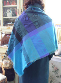 Christian Dior wool fringe shawl   
