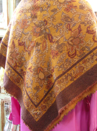 KENZO wool  fringe shawl   