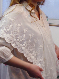 Lace Cape cotton  blouse
