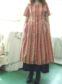 Antique print  vintage dress