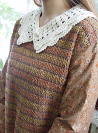 vintage knit  collar oatmeal