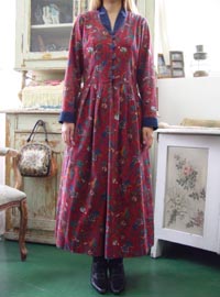 antique  print vintage dress