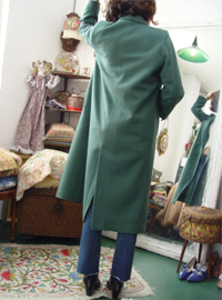 vintage Green classic cashmere long 