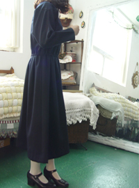vintage BLACK  western wool dress (usa)
