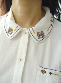 embroidery   white  blouse