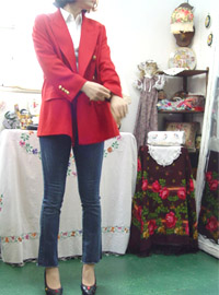 Burberrys classic goldbutton cashmere double Red 