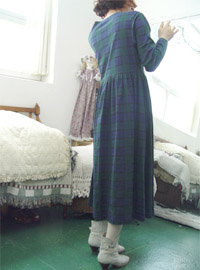 vintage Green check  dress (USA)