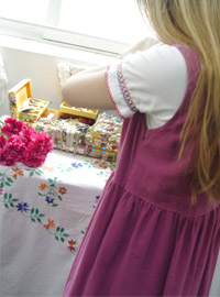 Linen purple   sleeveless  dress (USA)