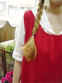 Linen  is... Deep red  vintage  dress (USA)