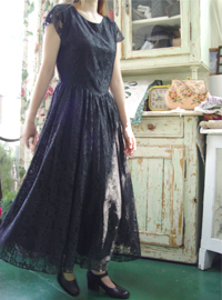 Black lace vintage dress
