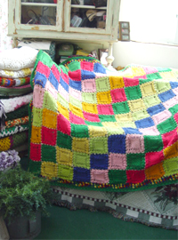 vintage fantastic colourful  romantic  Hand blanket (USA) 