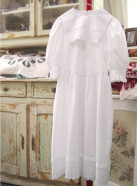 Kids for... My girl White sailor  puff sleeve dress  ((USA)