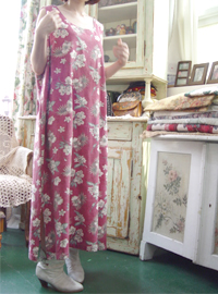 Linen  floral  vintage  dress (USA)