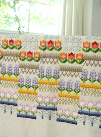 Provence   embroidery  tulip  valance 
