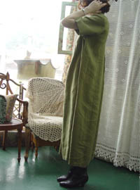 Linen  khaki  vintage dress (USA)