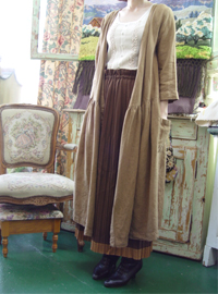 Linen  antique  brown  vintage  Jacket &amp; dress