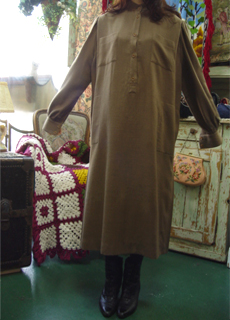 vintage khaki brown  CERRUTI  wool dress  Italy made