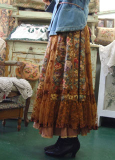  Vintage with flowers.....antique skirt