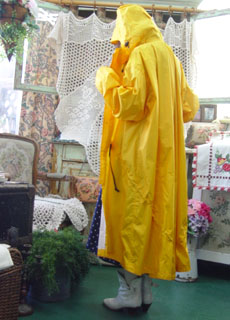 Singing in the rain in .. yellow raincoat
