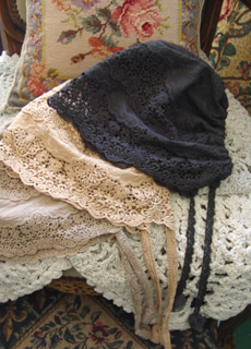 provence HAndMade embroidery cotton lace bonnet Ⅲ