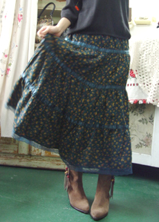 bluishgreen vintage skirt