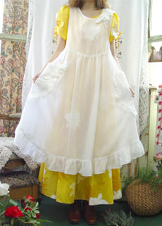 Provence day ... romantic white layering  dress &amp; apron