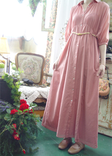 gorgeous   PINk   cotton vintage dress