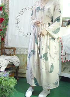 romantic Chiffon floral vintage dress 