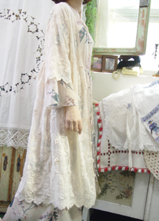 romantic embroidery Chiffon  long cardigan