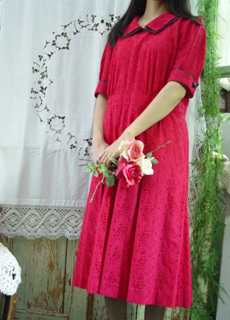 Boutique  embroidery Magenta pink dress